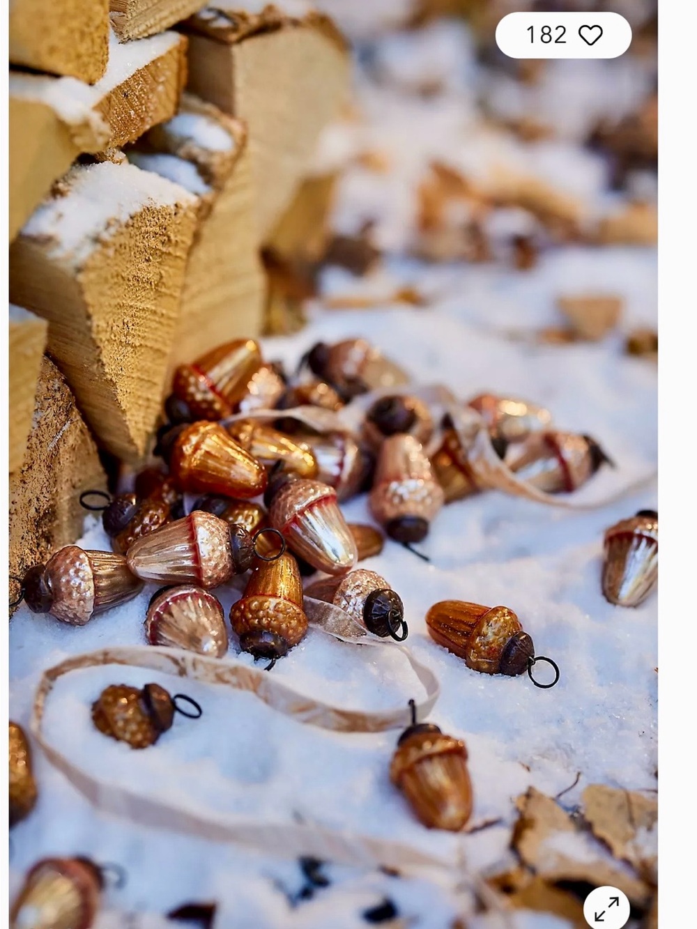 Anthropologie Terrain miniature glass acorn ornaments - Set of 36